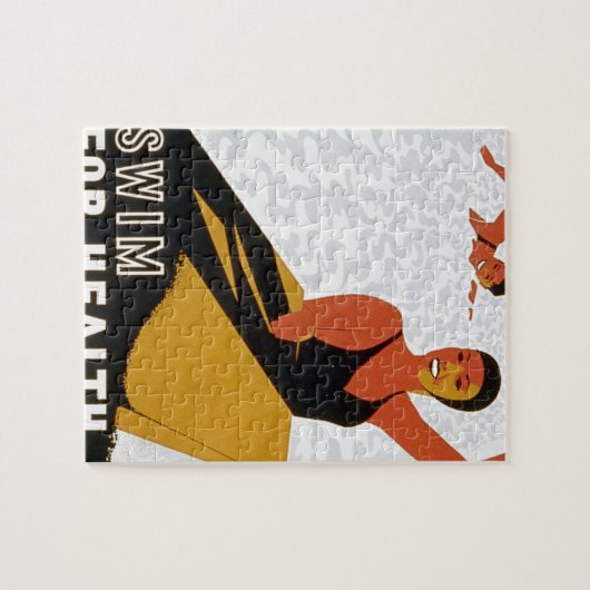 Swim voor de gezondheid in veilige en zuivere pool legpuzzel (Horizontaal)