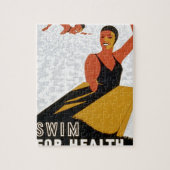 Swim voor de gezondheid in veilige en zuivere pool legpuzzel (Verticaal)