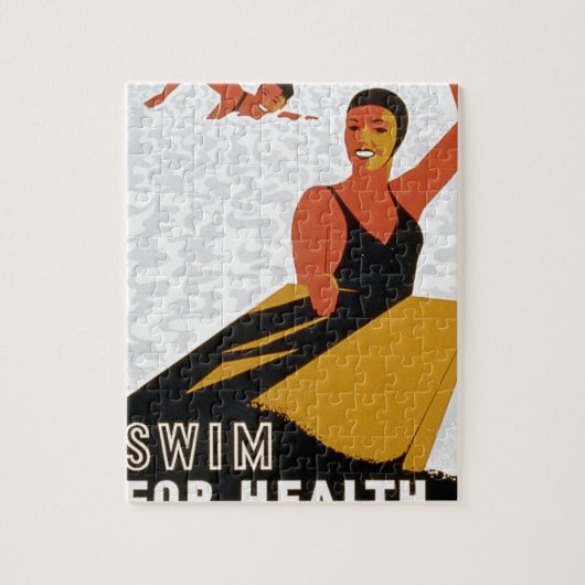 Swim voor de gezondheid in veilige en zuivere pool legpuzzel (Verticaal)
