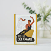 Swim voor Gezondheid - het  poster van WPA Briefkaart (Staand voorkant)