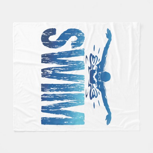 Swim - zwemmer fleece deken (Voorkant (Horizontaal))