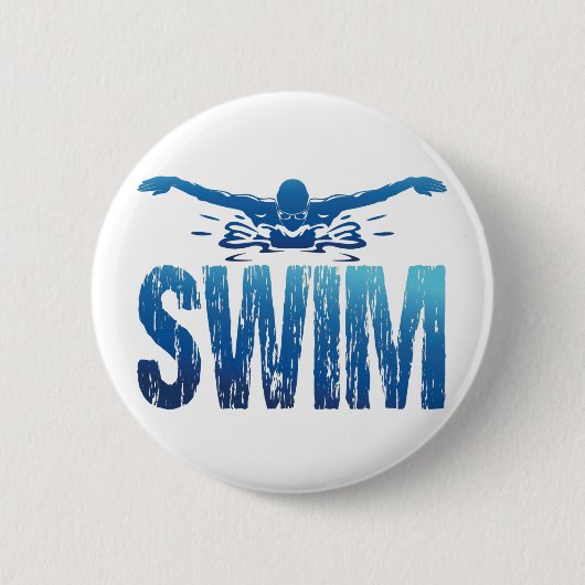 Swim -  zwemmer ronde button 5,7 cm (Voorkant)