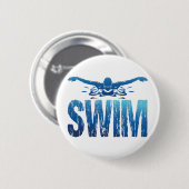 Swim -  zwemmer ronde button 5,7 cm (Voorkant /achterkant)