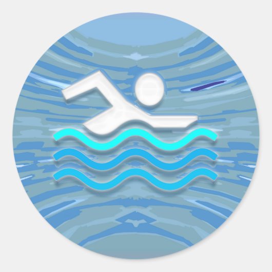 SWIM Zwemmer Succes Duik Plunge Succes NVN238 Ronde Sticker (Voorkant)