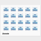 Swim -  zwemmer vierkante sticker (Vel)
