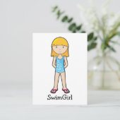 SwimGirl Briefkaart (Staand voorkant)