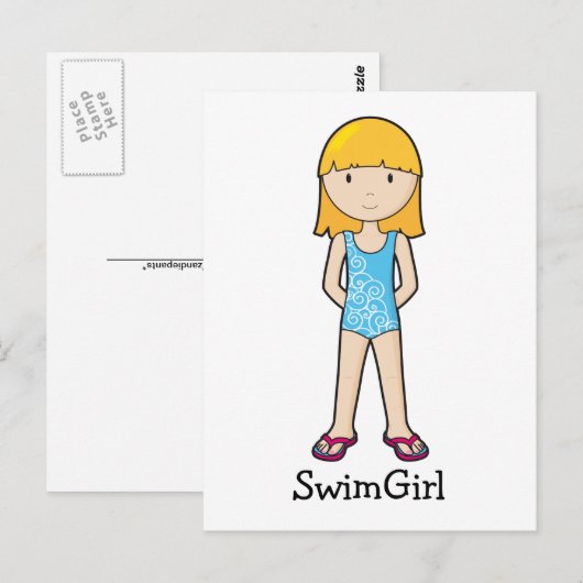 SwimGirl Briefkaart (Voorkant / Achterkant)