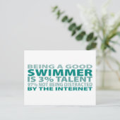 Swimmer 3% Talent Briefkaart (Staand voorkant)