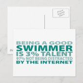 Swimmer 3% Talent Briefkaart (Voorkant / Achterkant)