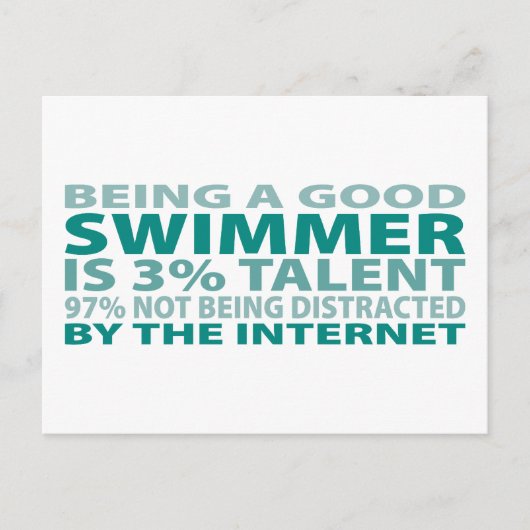 Swimmer 3% Talent Briefkaart (Voorkant)