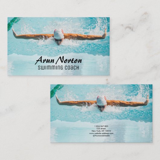 Swimmer Coach Visitekaartje (Voorkant / Achterkant)