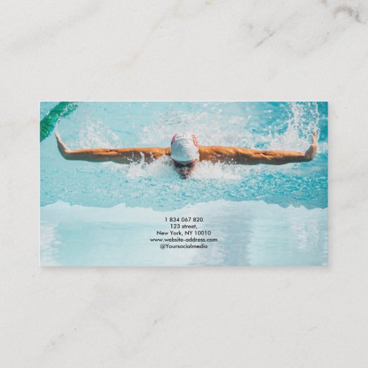 Swimmer Coach Visitekaartje (Achterkant)