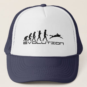 Swimmer Evolution Swim Swimming Sport Trucker Pet