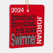 Swimmer Extraordinaire CUSTOM Keramisch Ornament (Rechts)