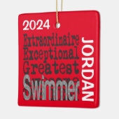 Swimmer Extraordinaire CUSTOM Keramisch Ornament (Links)