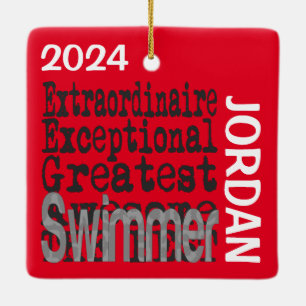 Swimmer Extraordinaire CUSTOM Keramisch Ornament
