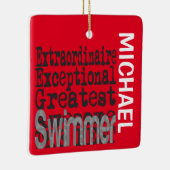Swimmer Extraordinaire CUSTOM Keramisch Ornament (Rechts)