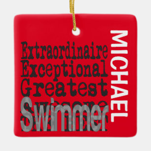 Swimmer Extraordinaire CUSTOM Keramisch Ornament