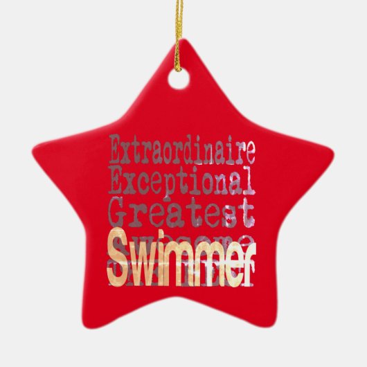 Swimmer Extraordinaire Keramisch Ornament (Voorkant)
