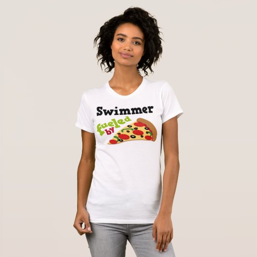 Swimmer (Funny) Pizza T-shirt (Voorkant volledig)
