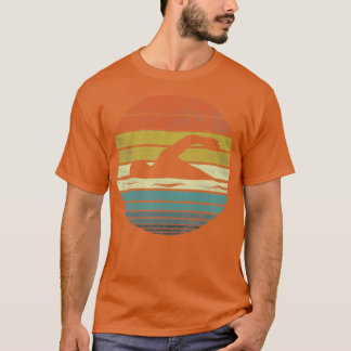 Swimmer Funny Retro Sunset Swim Coach Swim T-shirt