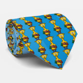 Swimmer Giraffe Cute Cartoon Stropdas (Opgerold)