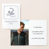 Swimmer in Silver - Upload een Foto en pas aan Folie Kaarten (Display)