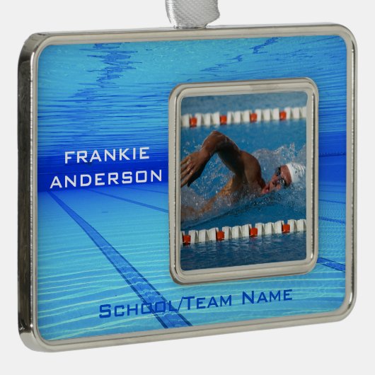 Swimmer Keepomwille Verzilverd Omlijst Ornament (Rechts)