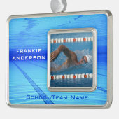 Swimmer Keepomwille Verzilverd Omlijst Ornament (Links)
