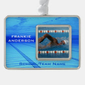 Swimmer Keepomwille Verzilverd Omlijst Ornament (Voorkant)