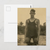 Swimmer Lad Briefkaart (Voorkant / Achterkant)