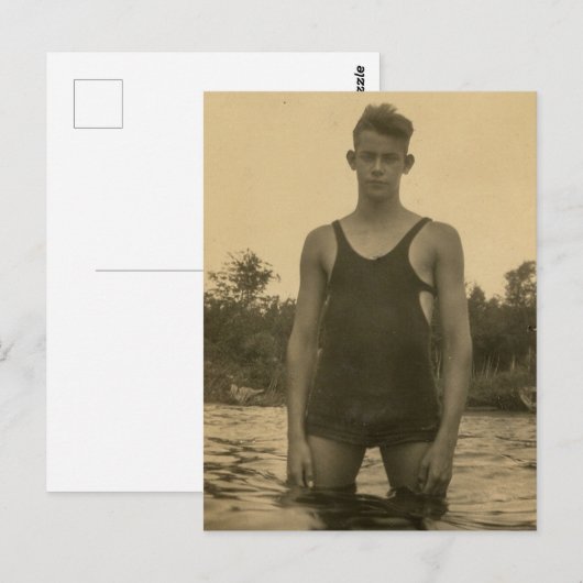 Swimmer Lad Briefkaart (Voorkant / Achterkant)