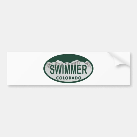 Swimmer licence oval bumpersticker (Voorkant)