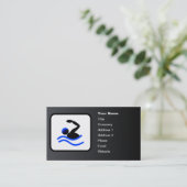 Swimmer Logo  zwart Visitekaartje (Staand voorkant)