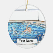 Swimmer Male Keramisch Ornament (Links)
