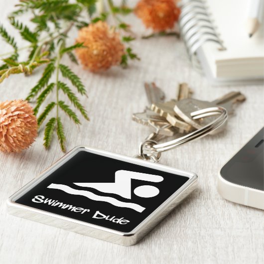 Swimmer Man Sleutelhanger (Zijkant)