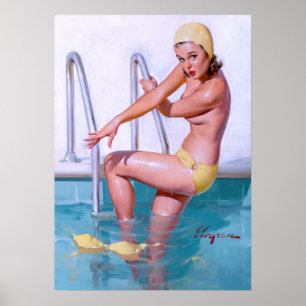 Swimmer omhoog poster