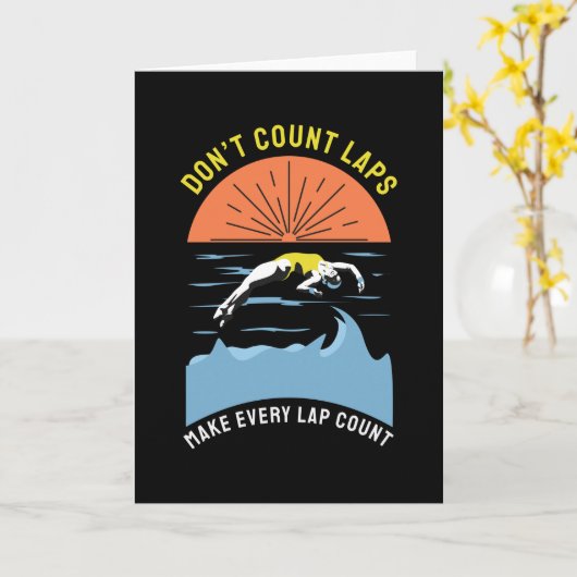 Swimmer-ontwerp - Tik geen kranen Kaart (Gele Bloem)