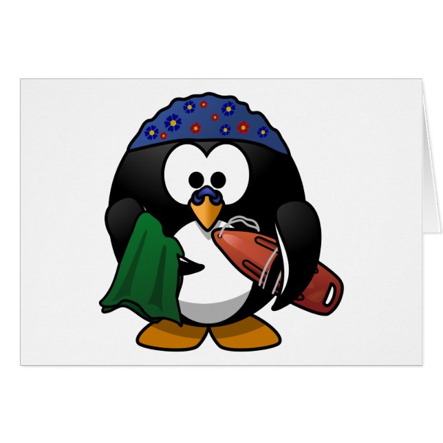 Swimmer Penguin Cute Cartoon (Voorkant Horizontaal)