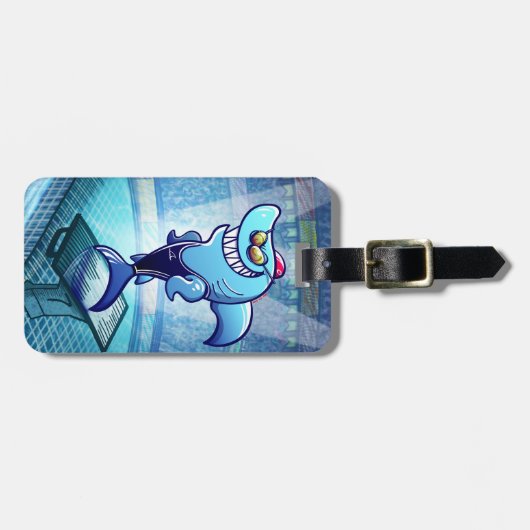 Swimmer Shark Bagagelabel (Voorkant horizontaal)