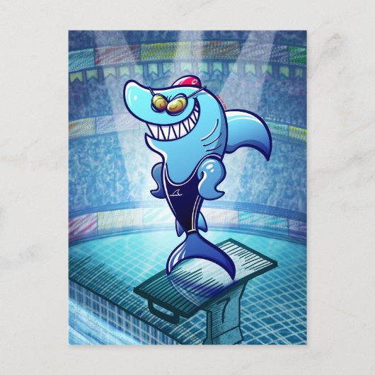 Swimmer Shark Briefkaart (Voorkant)