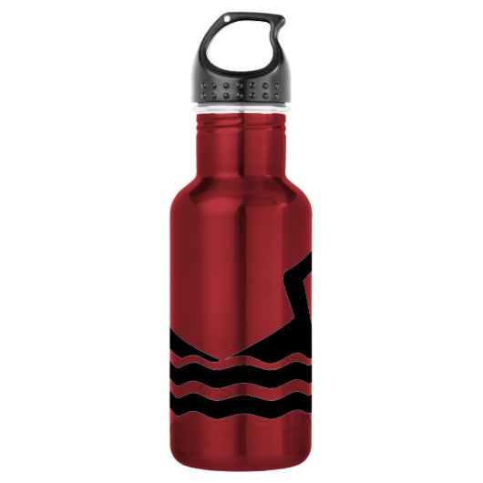 Swimmer Silhouette Liberty Waterfles (Voorkant)