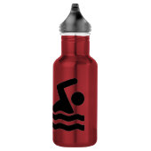 Swimmer Silhouette Liberty Waterfles (Rechts)