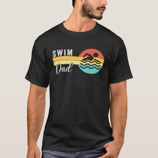 Swimmer Swim Dad Papa Swim  For Swimming Dad T-shirt (Voorkant)