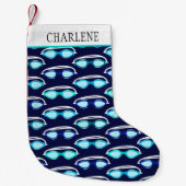 Swimmer Swimming Goggles Patterned Kleine Kerstsok (Voorkant)