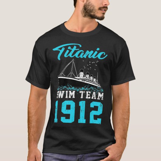 Swimmer Titanic Swim Team 1912 coole grappige cros T-shirt (Voorkant)