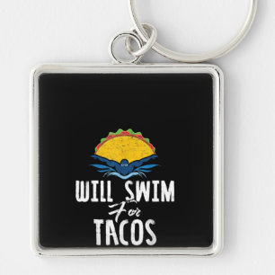 Swimmer zal tacos zwemmen in taco lovers gift sleutelhanger
