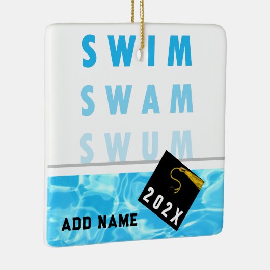 Swimmer's Afstuderen Keepomwille Keramisch Ornament (Rechts)