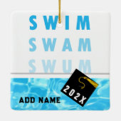 Swimmer's Afstuderen Keepomwille Keramisch Ornament (Achterkant)