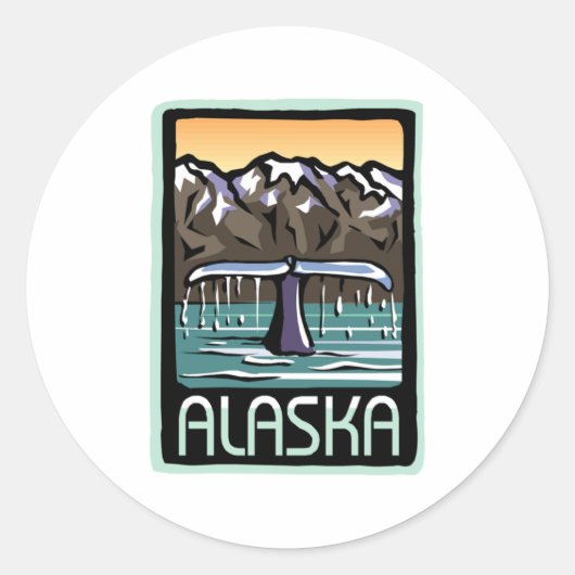 Swimmin' in Alaska Ronde Sticker (Voorkant)
